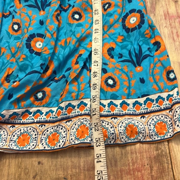 Celina Moon,Tuckernuck, Floral,Tiered, Lined Dres,Blue Patterned Dress, Size S - Picture 7 of 10